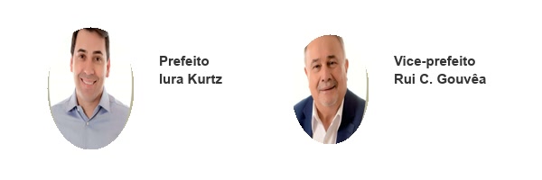 Iura Kurtz, prefeito, e Rui Carlos Gouvêa, vice-prefeito